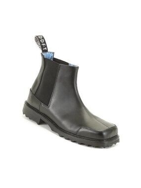 Men’s Rare John Fluevog Mateo Black Leather Square Toe Chelsea Boots